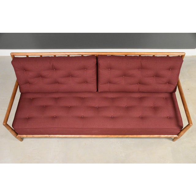 Wood 1950s Refinished t.h. Robsjohn Gibbings for Widdicomb Sofa For Sale - Image 7 of 12