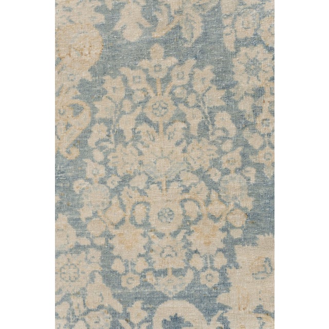 Blue 1920s Blue Subdued Tabriz Rug 6'7 X 9'7 For Sale - Image 8 of 10