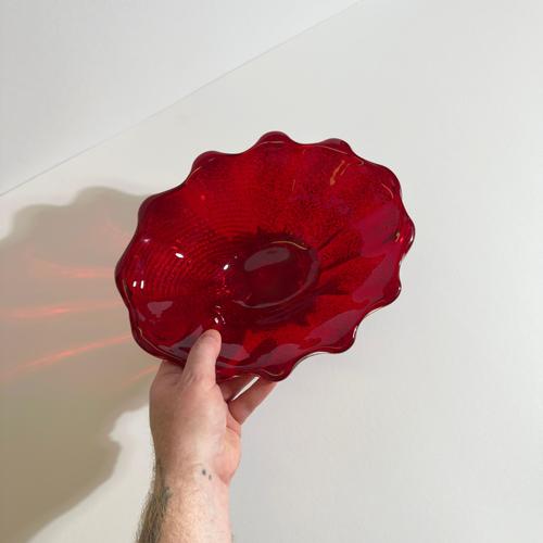 Metal Cordonato Doro Red Gold Murano Glass Bowl from Barovier & Toso, Italy, 1960s For Sale - Image 7 of 10