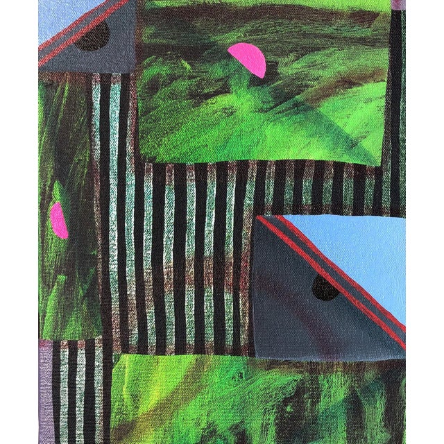 Contemporary Max Manning “Untitled (CVS143)” Contemporary Green, Blue, & Pink Geometric Abstract Painting, 2019 For Sale - Image 3 of 8