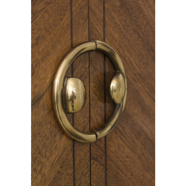 Brown Mastercraft Mid Century Modern Walnut & Brass Armoire For Sale - Image 8 of 13