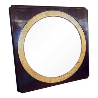Hollywood Regency Style 1980s Henredon Extra Large Wall Mirror With Gilded Accent Frame and Bevelled Glass For Sale