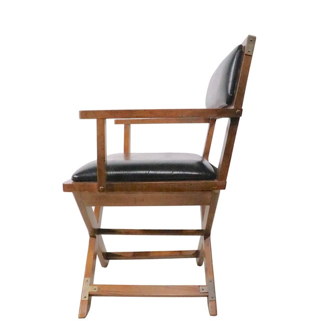 Vintage Directors Chair, made by the Bernhardt Furniture Company, circa 1970's. The chair features a solid wood "X" base...
