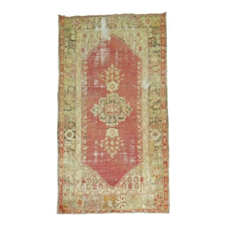 Distressed Antique Angora Oushak Rug - 4'5" x 8'6" For Sale