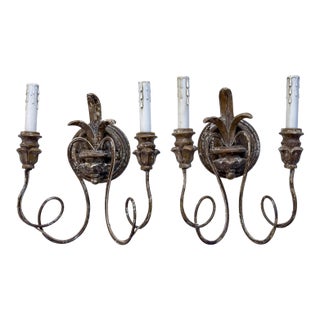 Vintage French Style Wall Sconces - a Pair For Sale