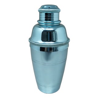 Light Blue Aluminum Cocktail Shaker from Lumium, England, 1960s For Sale