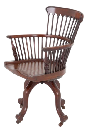Victorian Desk Chair in Mahogany, 1880s