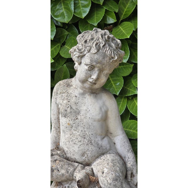 Nude Stone Seated Cherub, 1910s For Sale - Image 3 of 7