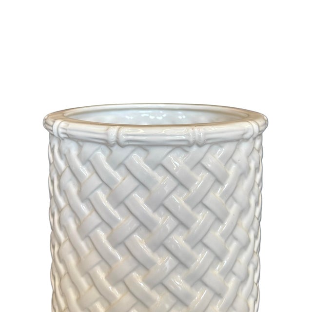 Hollywood Regency Vintage Blanc De Chine Umbrella Stand For Sale - Image 3 of 4