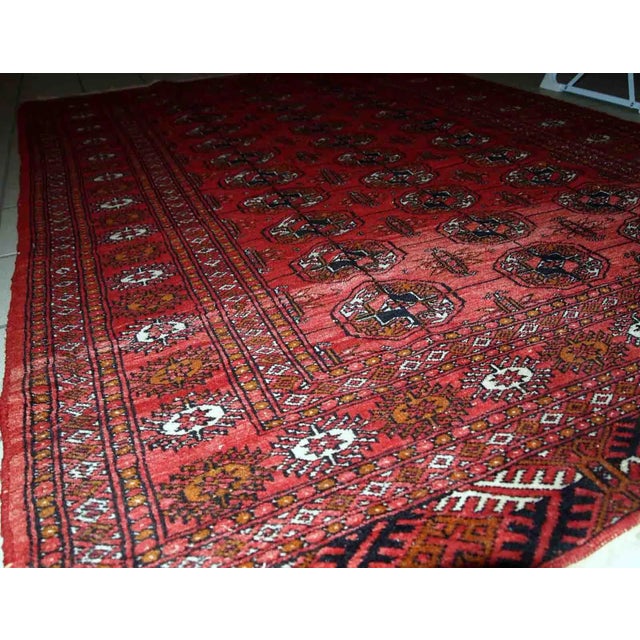 1960s Handmade Vintage Pakistani Tekke Rug For Sale - Image 4 of 12