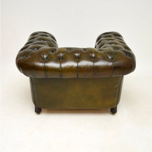 Antique Victorian Chesterfield Chair in Leather, 1880s For Sale - Image 6 of 13
