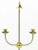 Italian Empire Style Brushed Steel & Brass Candelabra - a Pair For Sale In Chicago - Image 6 of 10