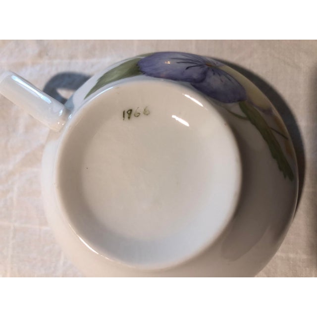 1960s Hand Painted Porcelain Tea/Coffee Dessert Set of 8 - 16 pcs For Sale - Image 10 of 10