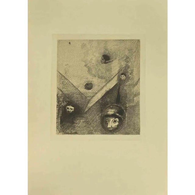 Illustration from the series "Les Fleurs du Mal" is an etching print realized after Odilon Redon and published by Henri...