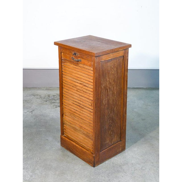 Rolling shutter cabinet, oak office filing cabinet. Italy, early 20th century origin italy period early 20th century...