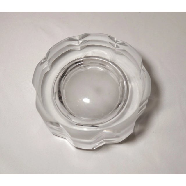 Heavy Vintage Frosted Art Glass Cut Crystal Signed Rosenthal Cigar Ashtray Tray For Sale - Image 10 of 11