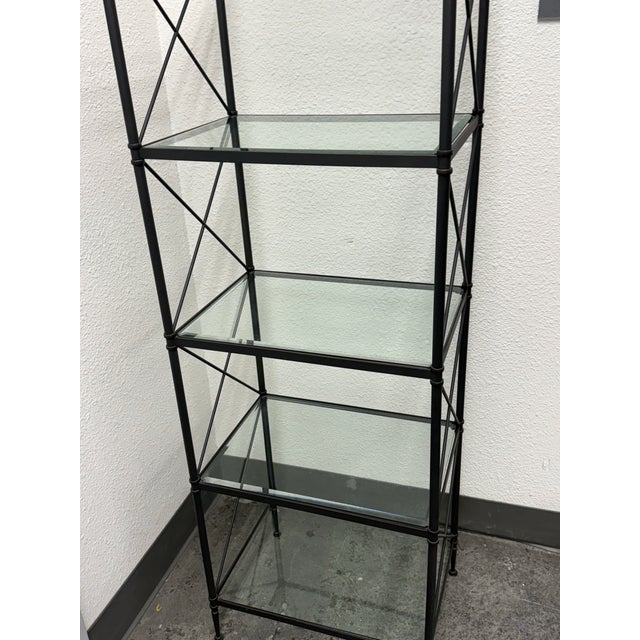 Restoration Hardware Restoration Hardware Metal + Glass Etagere For Sale - Image 4 of 12