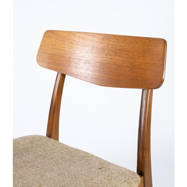 Danish Dining Room Chair in Teak and Light Fabric, 1960s For Sale - Image 4 of 8