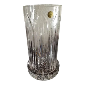 Vintage Cristal D Arques France Hurricance Candle Holder With Underplate