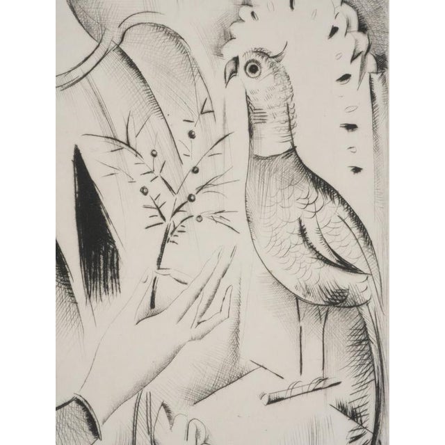 Mily Possoz, Young Women with a Parakeet, Original Signed Engraving For Sale - Image 5 of 9