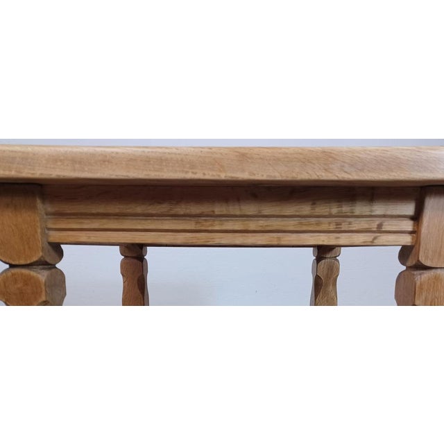 Light Yellow Brutalist Sidetable in Oak with Søholm Tiles by Henning Kjærnulf, 1970s For Sale - Image 8 of 11