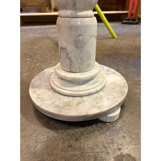 Italian Antique Solid Marble Accent Table For Sale - Image 3 of 9