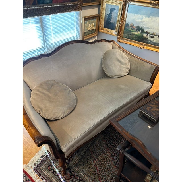 Bernhardt Walnut Framed Loveseat Sofa For Sale - Image 4 of 8