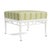 Brown Jordan Calcutta Ottoman in Chalk with Pea Green Stripe and Sea Salt Welt Cushions For Sale