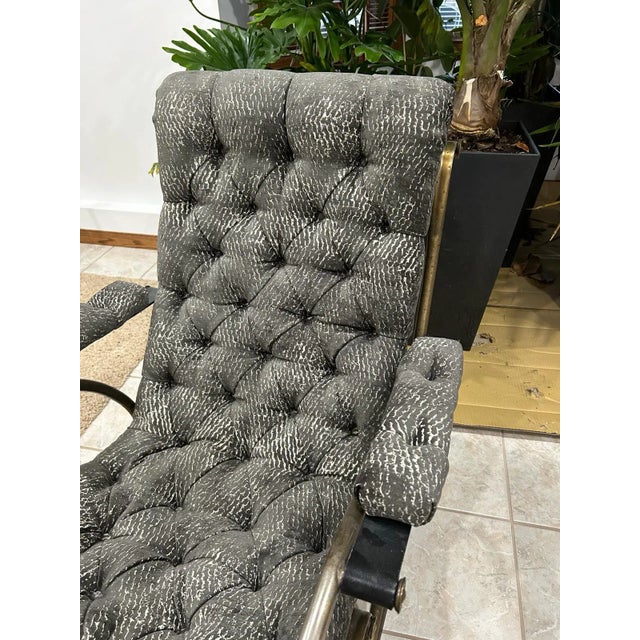 Mid-Century Modern 1960s Mid-Century Lee Woodward Tufted Chenille Sculptural Rocking Chair For Sale - Image 3 of 12