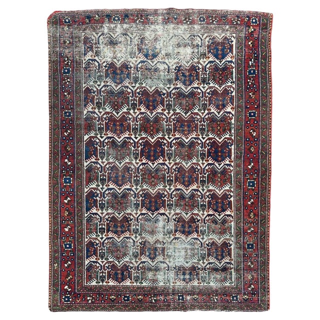 Afshar Cotton and Wool Rug, 1920s For Sale