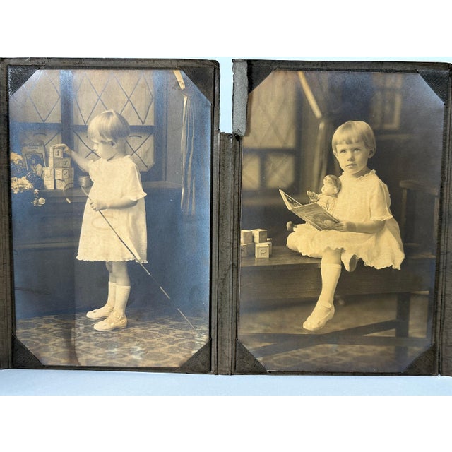 American Antique Fold-Out Studio Portraits: Young Blind Girl, Wilson Studio For Sale - Image 3 of 10