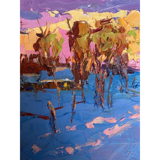 Oil Painting in the Evening in the Cold Oksana Ivanyuk For Sale - Image 6 of 12