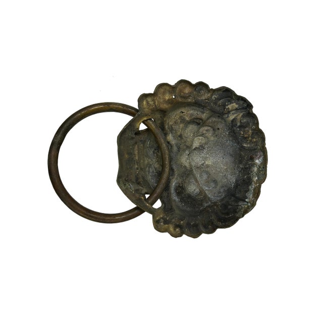 Vintage Iron Black Color Lion Head Shape Pull Handle Display For Sale - Image 4 of 6