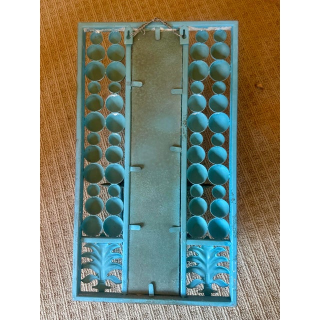 Turquoise Vintage Iron Candle Wall Sconces - A Pair For Sale - Image 8 of 12