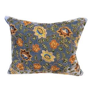 Anke Drechsel Velvet Floral Pillow For Sale