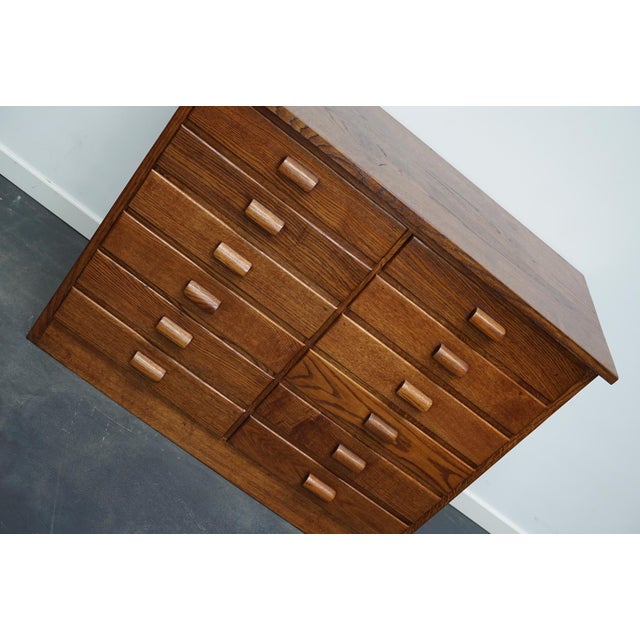 Wood Oak German Industrial Apothecary Cabinet, Mid-20th Century For Sale - Image 7 of 10