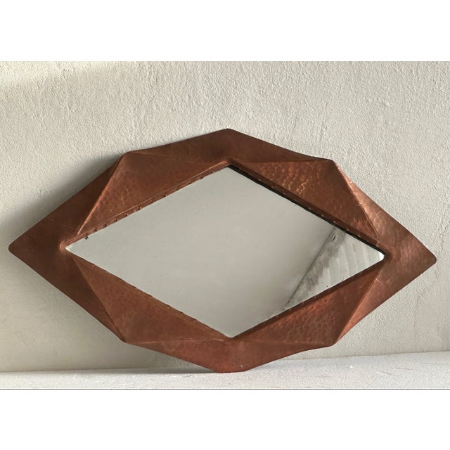 1920s Dutch Art Deco Hand-Hammered Copper Mirror, 1920s For Sale - Image 5 of 5