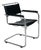 Bauhaus Black Leather Iconic Armchair by Mart Stam for Thonet, 1980s For Sale