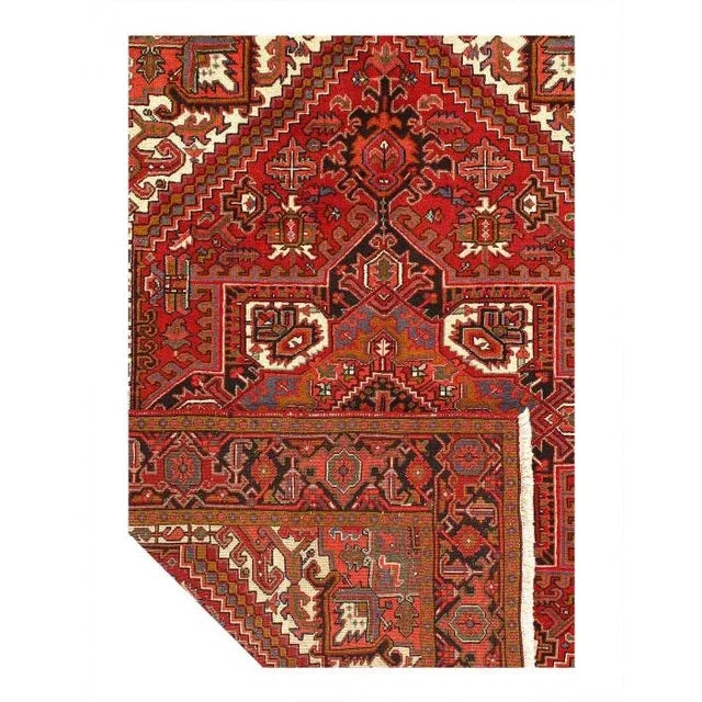 Traditional 1950s Persian Antique Hand Knotted Heriz For Sale - Image 3 of 10