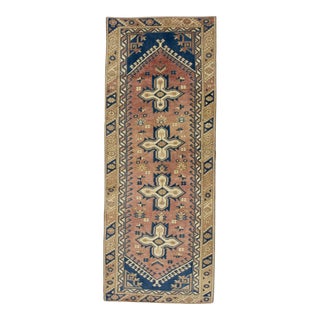 1960s Blue & Red Vintage Turkish Runner 2'7" X 6'10" For Sale