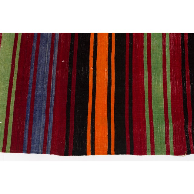 1950s Anatolian Handwoven Striped Tribal Runner For Sale - Image 6 of 10