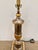 Stylish Wilwood Co Carved Italian Lamp. Antique distressed finish, square base. Gold accents. Showroom floor sample.