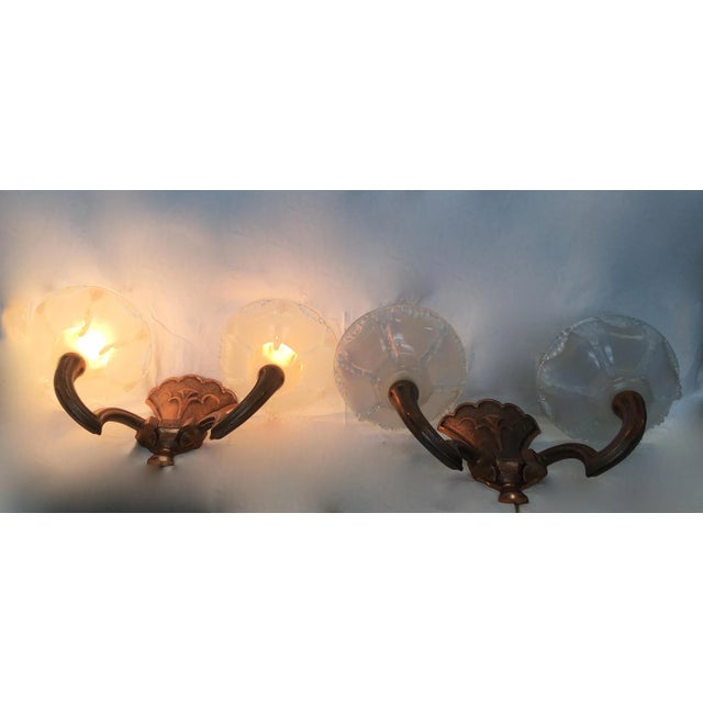 Metal French Art Deco Wall Lights, 1940s, Set of 2 For Sale - Image 7 of 9