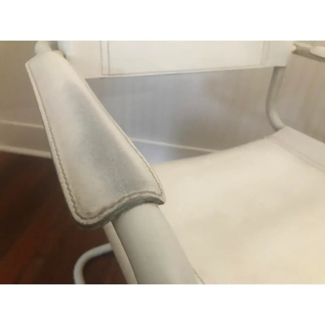 Motivated Seller: 1980s Italian White Leather Cantilever Chairs Set of 2 Attributed to Mart Stam and Marcel Breuer For Sale - Image 11 of 11