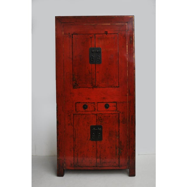Antique Chinese Red Lacquer Cabinet Chairish