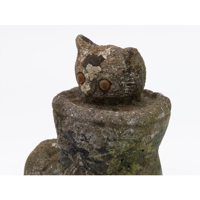Composite Stone Kitten in Boot Garden Ornament, English 20th Century For Sale - Image 4 of 9