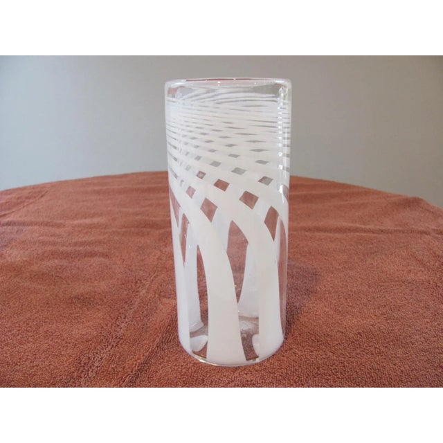 Anthony Stern 7.5" Tall Blown Glass Cylinder Vase For Sale - Image 13 of 13