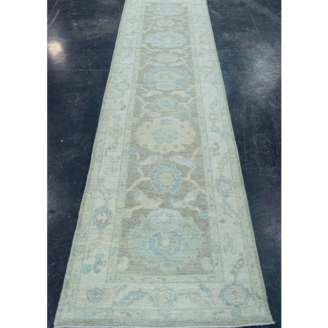 Textile Turkish Oushak Rug 2'8" x 10'2" #19431 For Sale - Image 7 of 8