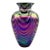 Iridescent Pulled-Feather Art Glass Vase in the Style of Mt. St. Helens — Purple, Teal & Gold — Hollywood Regency, Modernist For Sale