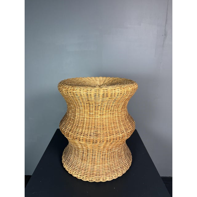 Light Yellow Sculptural Rattan Juttu Mushroom Stool by Eero Aarnio for Artek, Finland, 1960s For Sale - Image 8 of 16